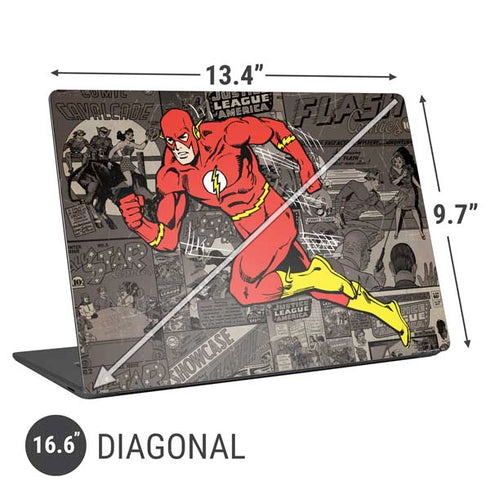 DC Comics The Flash Vintage Action pose pattern Universal Laptop 16.6in (13.4 x 9.7in) Skin